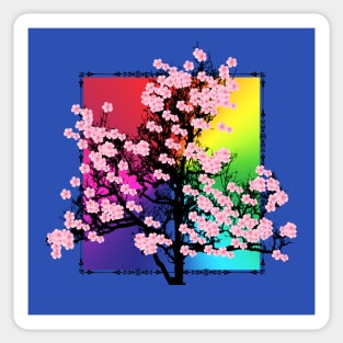 Colorful cherry blossoms Sticker